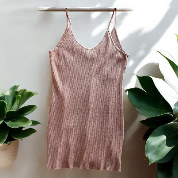 RSQ Tilly’s Neutral Tan Ribbed Knit Spaghetti Strap Dress juniors size XXL - Picture 1 of 8